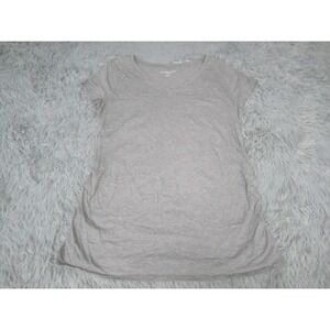 Liz‎ Lange Womens Maternity Top Large Gray Casual Short Sleeve V-Neck